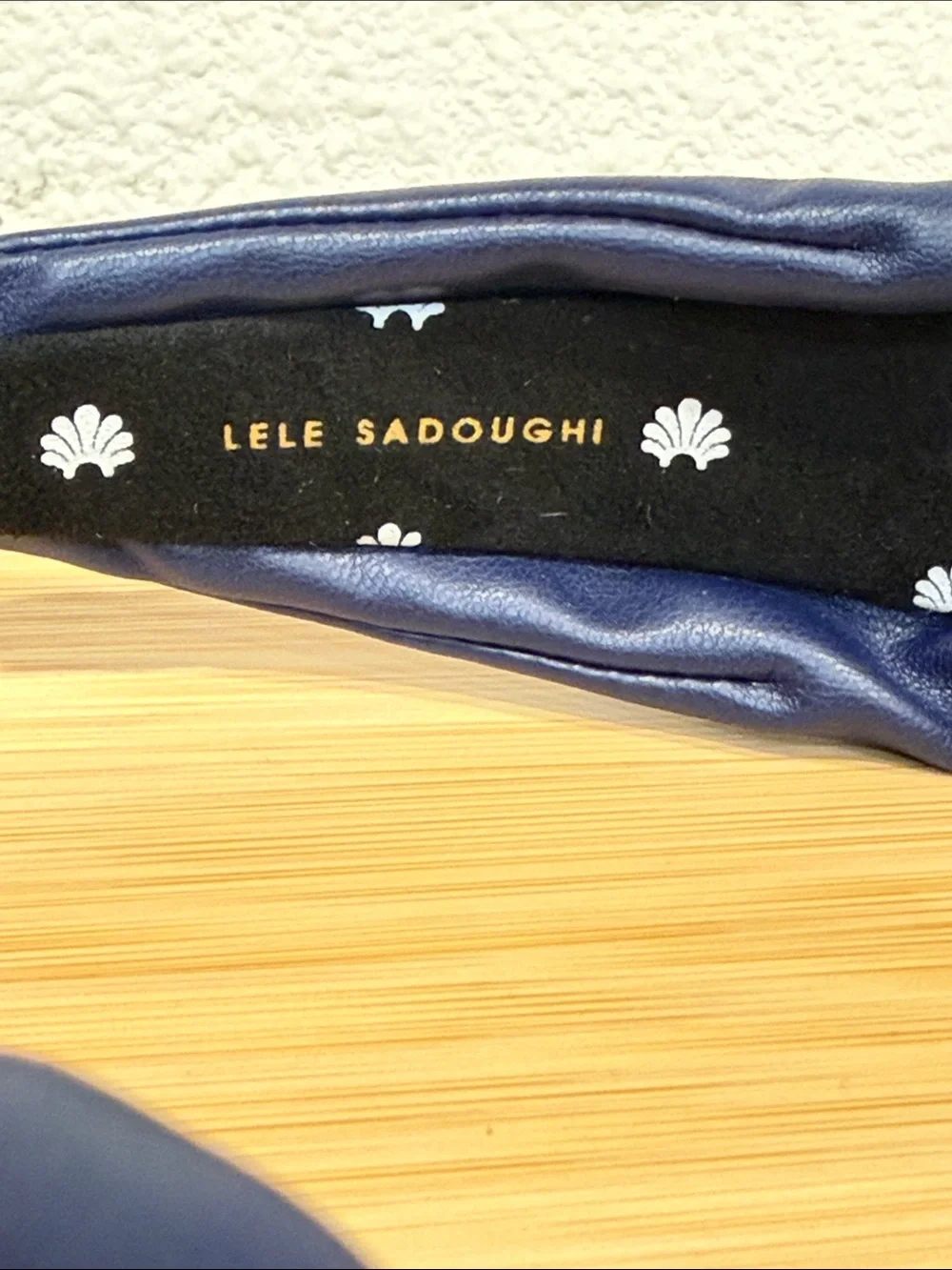 Lele Sadoughi Navy Padded Knot Headband